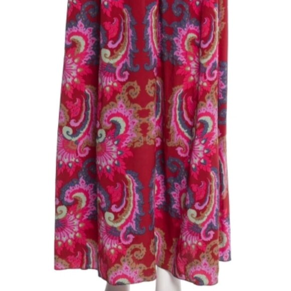 NWOT TIBI Isabella 100% Silk Paisley Pink Multi Pleated Maxi Dress S $675 - Picture 5 of 6